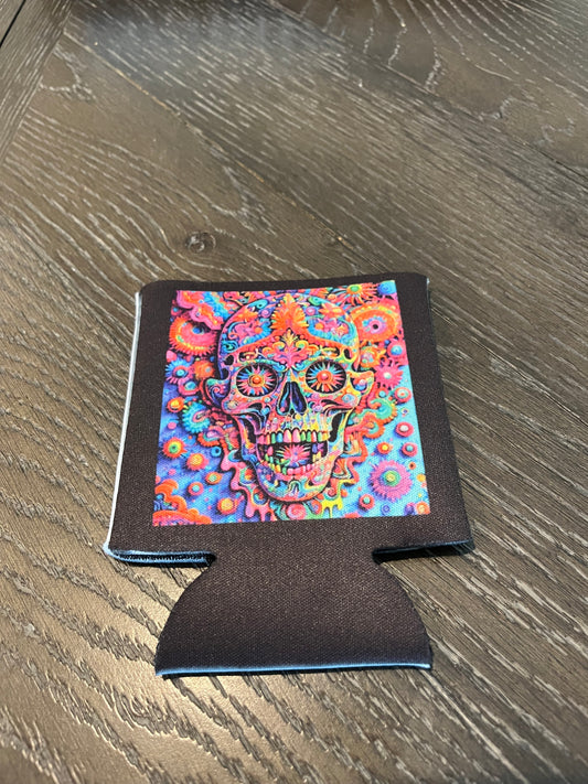 Koozie- Trippy Skull Design