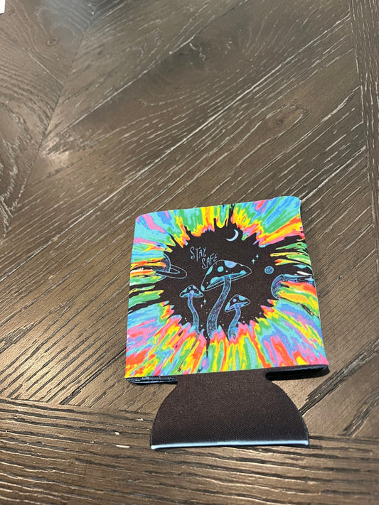 Koozie- Stay Safe Mushroom Design